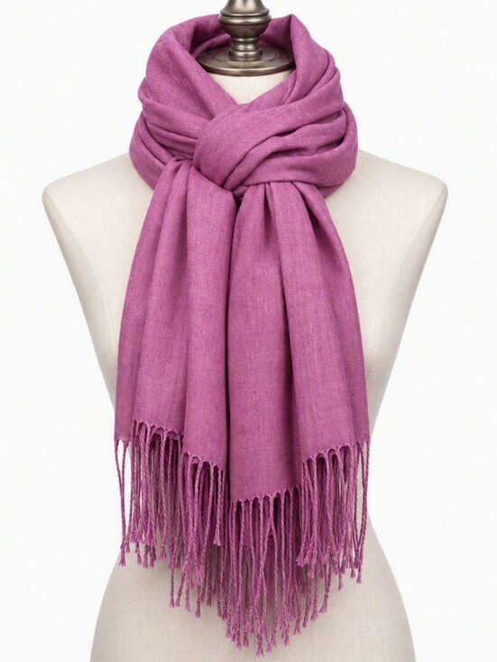 OZSOY Accessories - OZSOY Turkey Pink Red Woven Lightweight Fringe Scarf Wrap NWOT